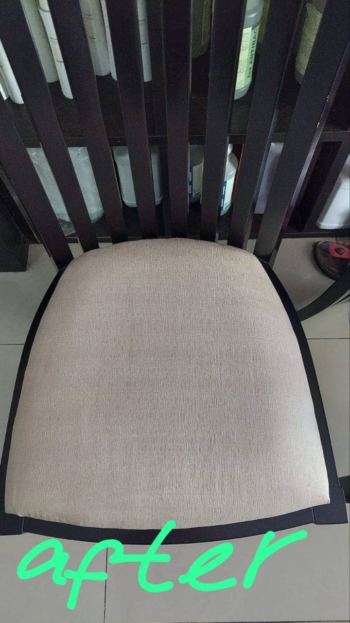 Removing mold from the upholstery of chairs